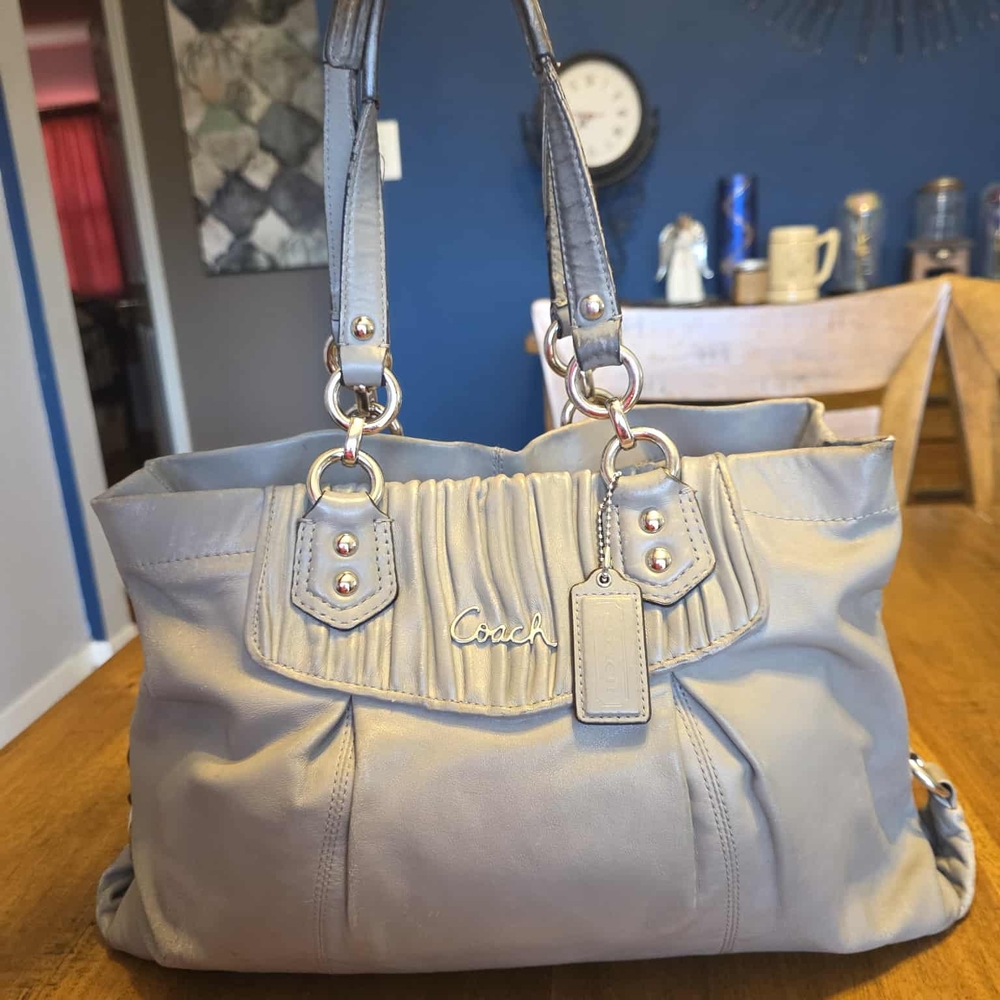 Coach Ashley Gathered Leather Satchel F19425.